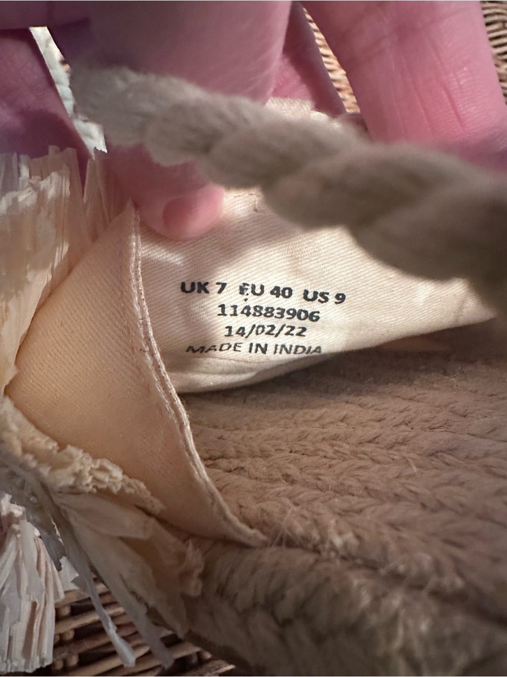 ASOS Bohemian Beige Espadrille Sandal with Ankle Rope Trim Tie Size 9 - Picture 6 of 7